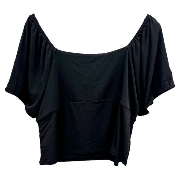 NWT Women’s Plus Torrid Sweetheart Smocked Crop Top Black Size 4X | 3079 - Picture 5 of 10